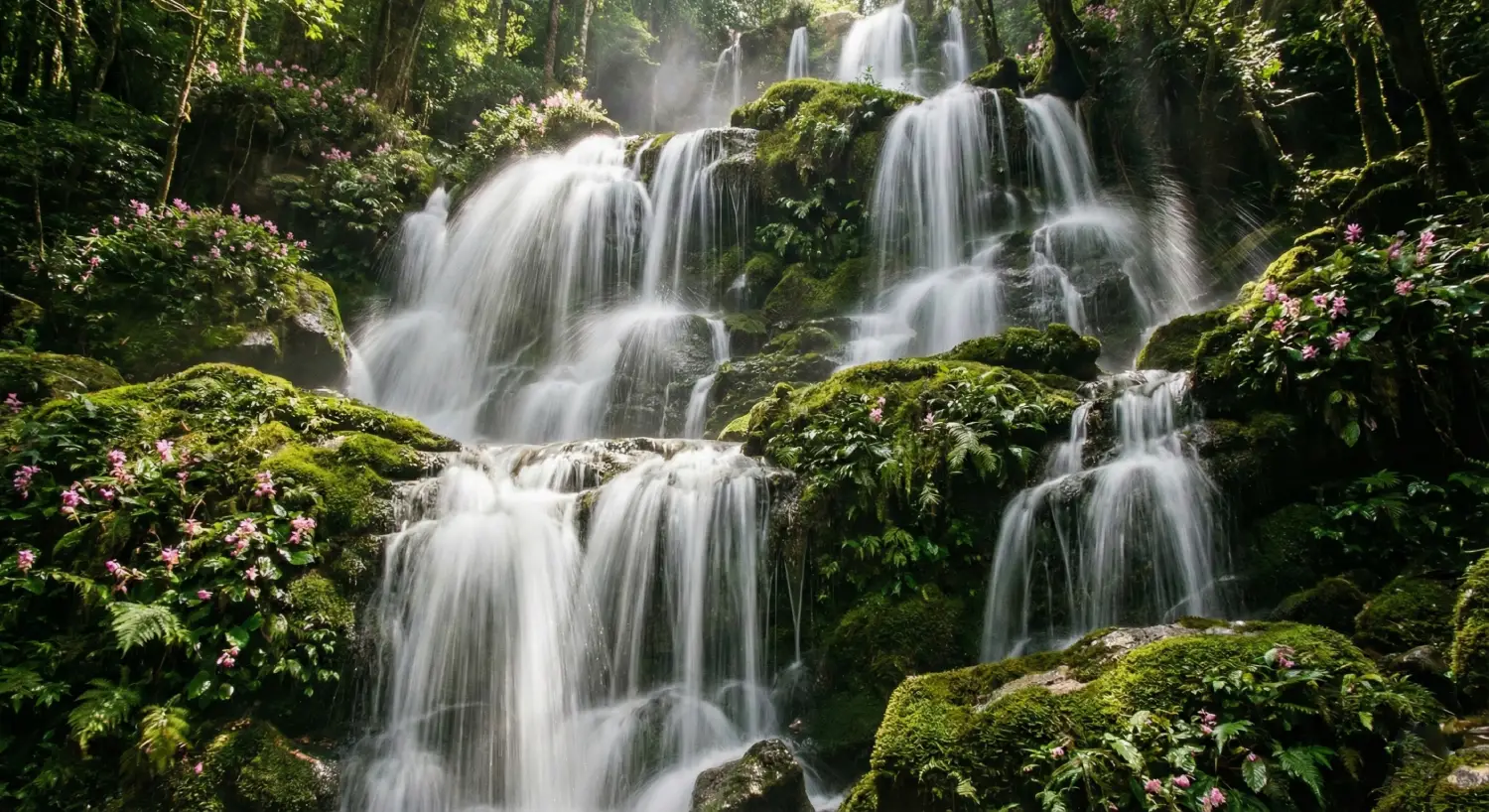 น้ำตกหมันแดง…ชาร์จใจกลางป่ามอสเขียว”